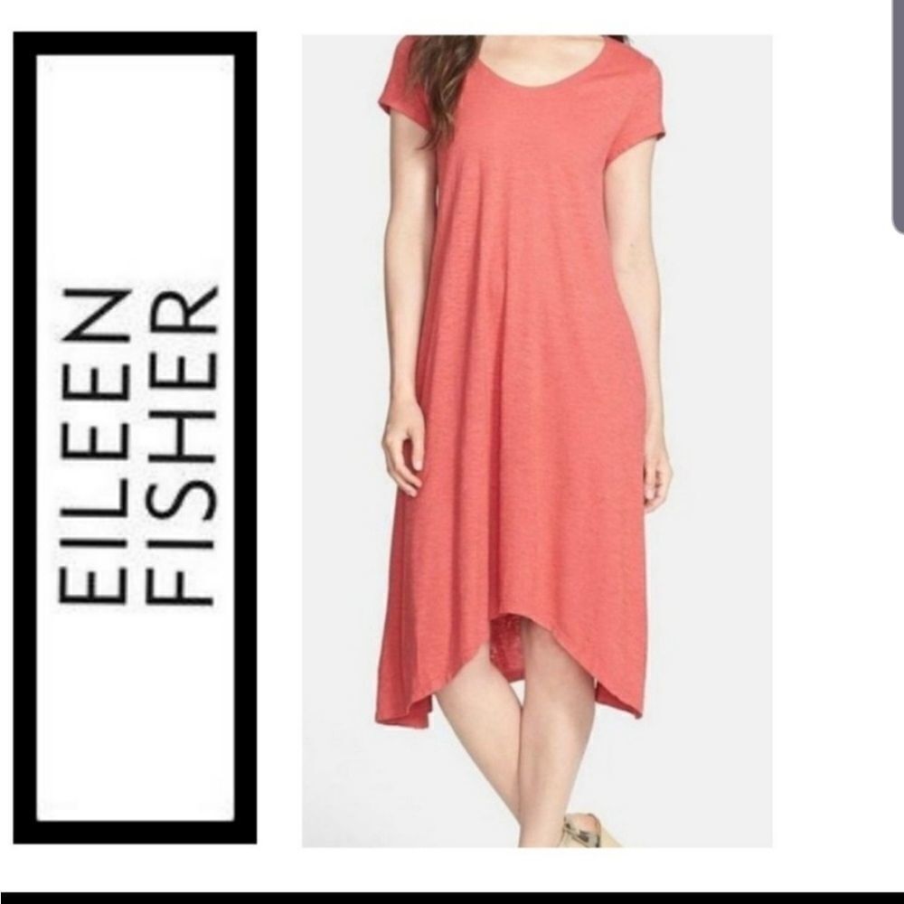 Eileen Fisher pink shirt dress size small